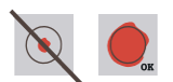 Massage the finger, keeping it oriented downwards, and repeat the process to fill as many circles as possible (at least 3). The blood drops must completely fill the circle.