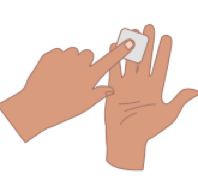 Finally, wipe the puncture site with a paper towel or tissue and apply the bandage.